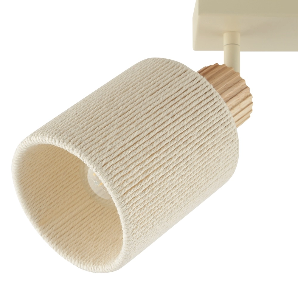 Lampe de plafond Arlo brun sable avec deux lumières en bois Brilliant 4004353477041