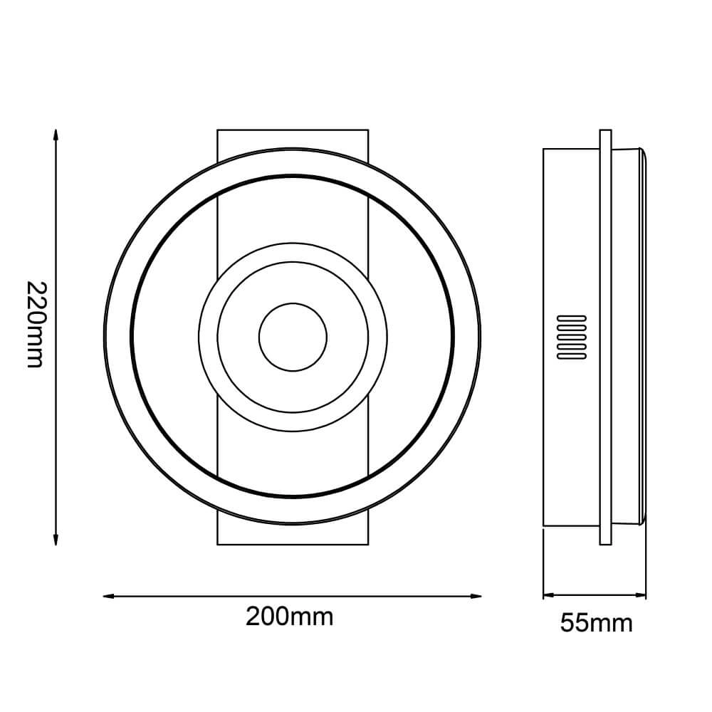 Plafonnier Maureen Ø 20cm noir avec bois Brilliant 4004353420054