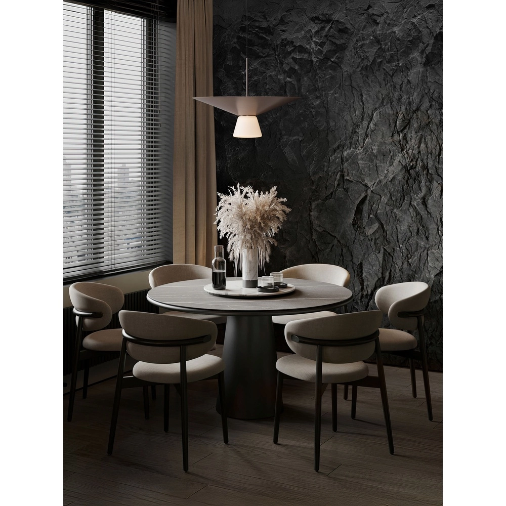 Lampe pendante de conception Baris blanc avec gris et brun Ø 38 cm