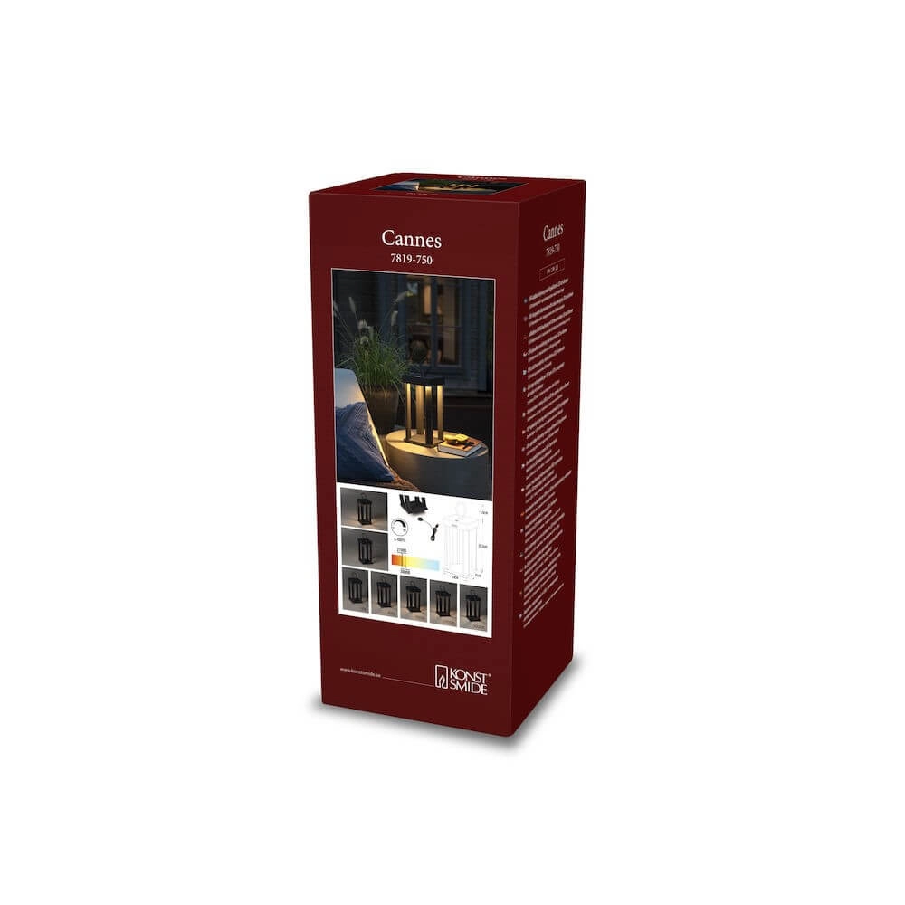 Lampe de table noire Cannes KonstSmide 7318307819755