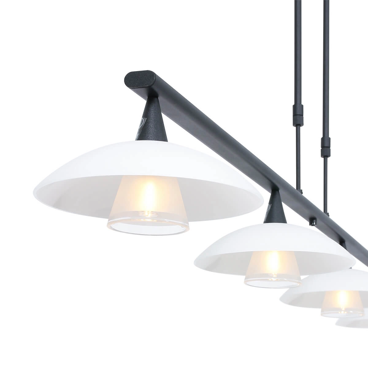 Suspension de salle à manger Tallerken 4 lumières noir avec blanc Steinhauer 8712746133592