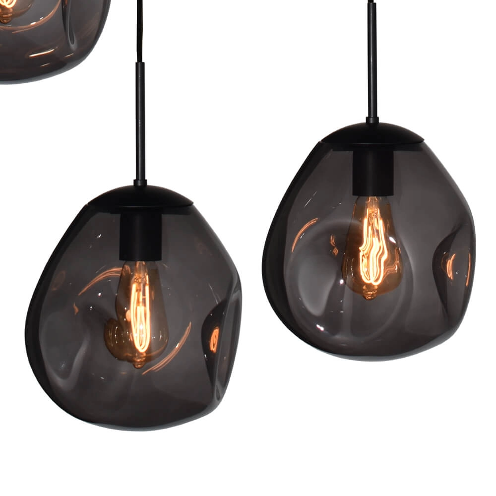 Lampe suspendue Lava 8x verre à fumée Ø 24cm Masterlight 8718121286365