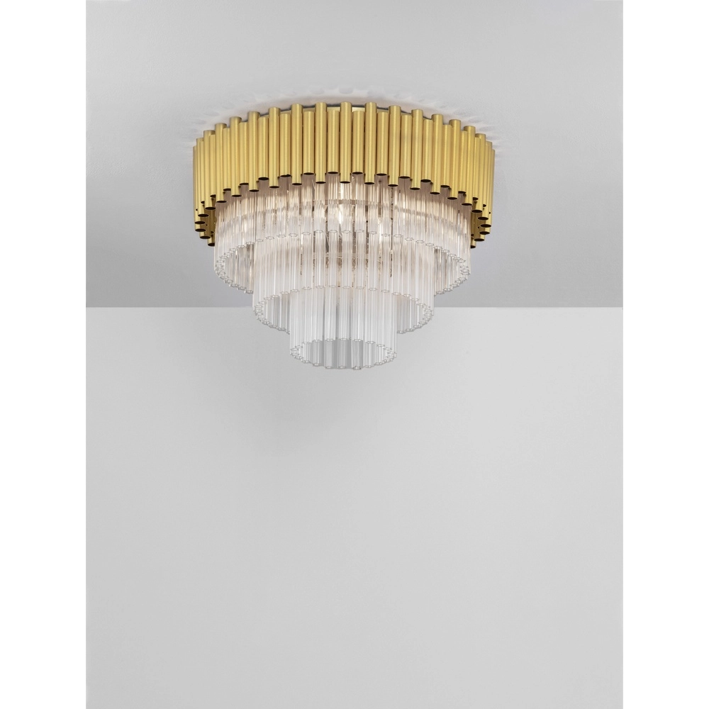 Plafonnier Magnolia or avec cristal Ø 50cm