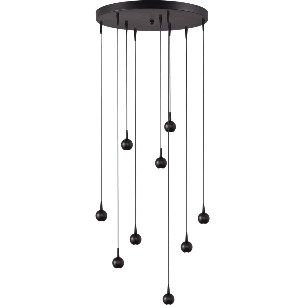 Lampe suspendue à 9 lampes Talana noir Ø 50cm DTW