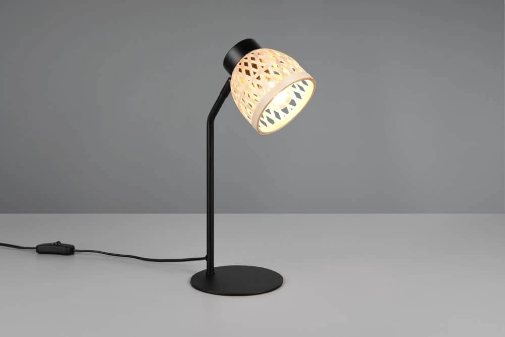 Lampe de table noire Laurent avec bouchon de crème Trio 4017807637571