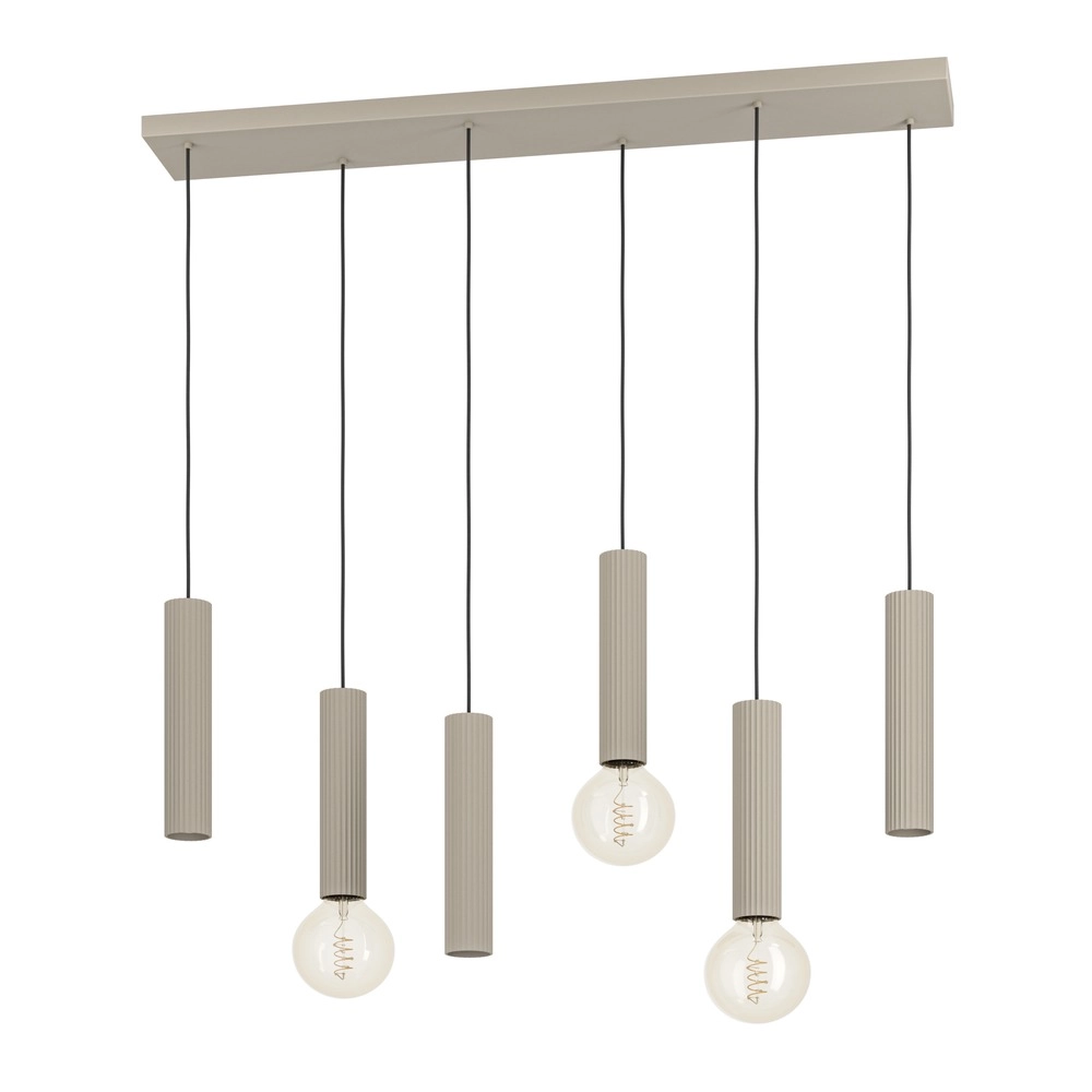 Lampe pendante de conception Fariolo 6 clairs brun sable droit Eglo 9008606391646