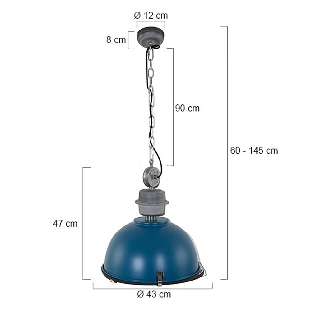 Lampe à suspension Bikkel bleu avec gris métallisé Steinhauer 8712746105162