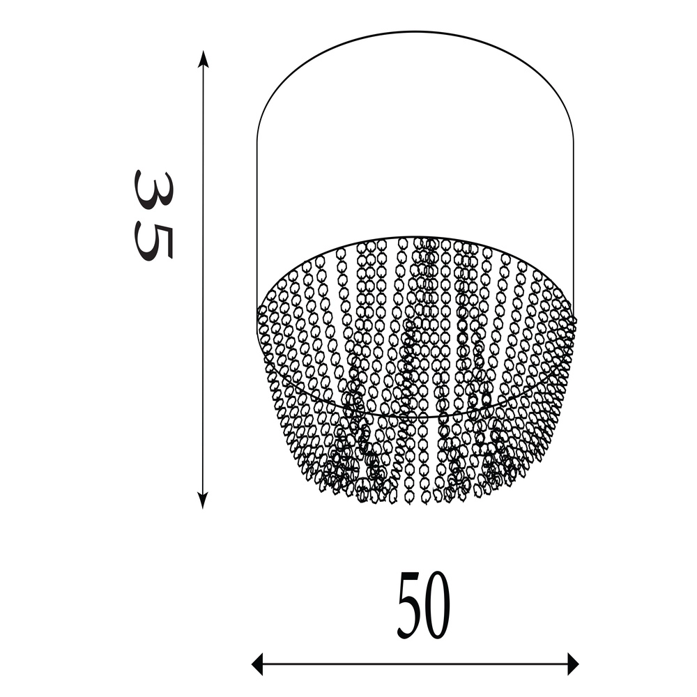 Plafonnier Bellano chrome Ø 50cm Searchlight 5053423306858
