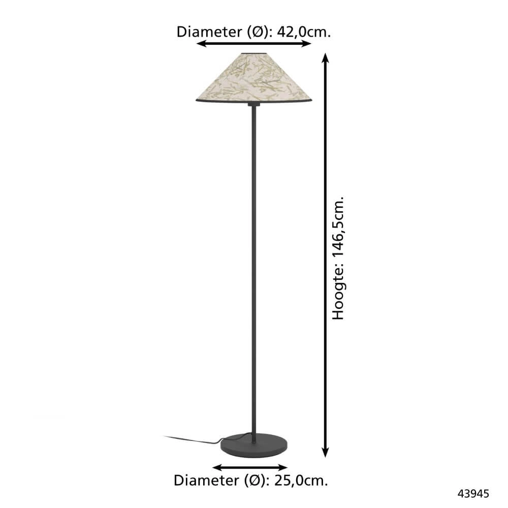 Lampadaire naturel Oxpark Ø42cm Eglo 9002759439453