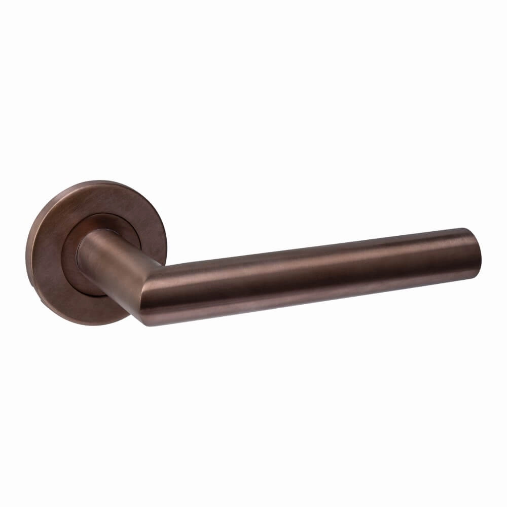 Poignée Q 01 sur rosace ronde bronze