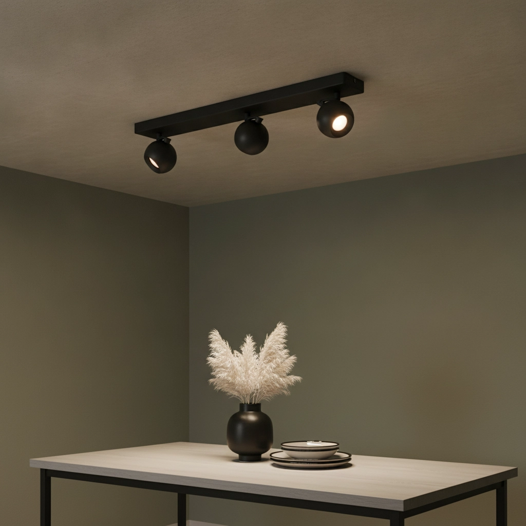 Plafonnier Bolero Sphère 3 lumières noir