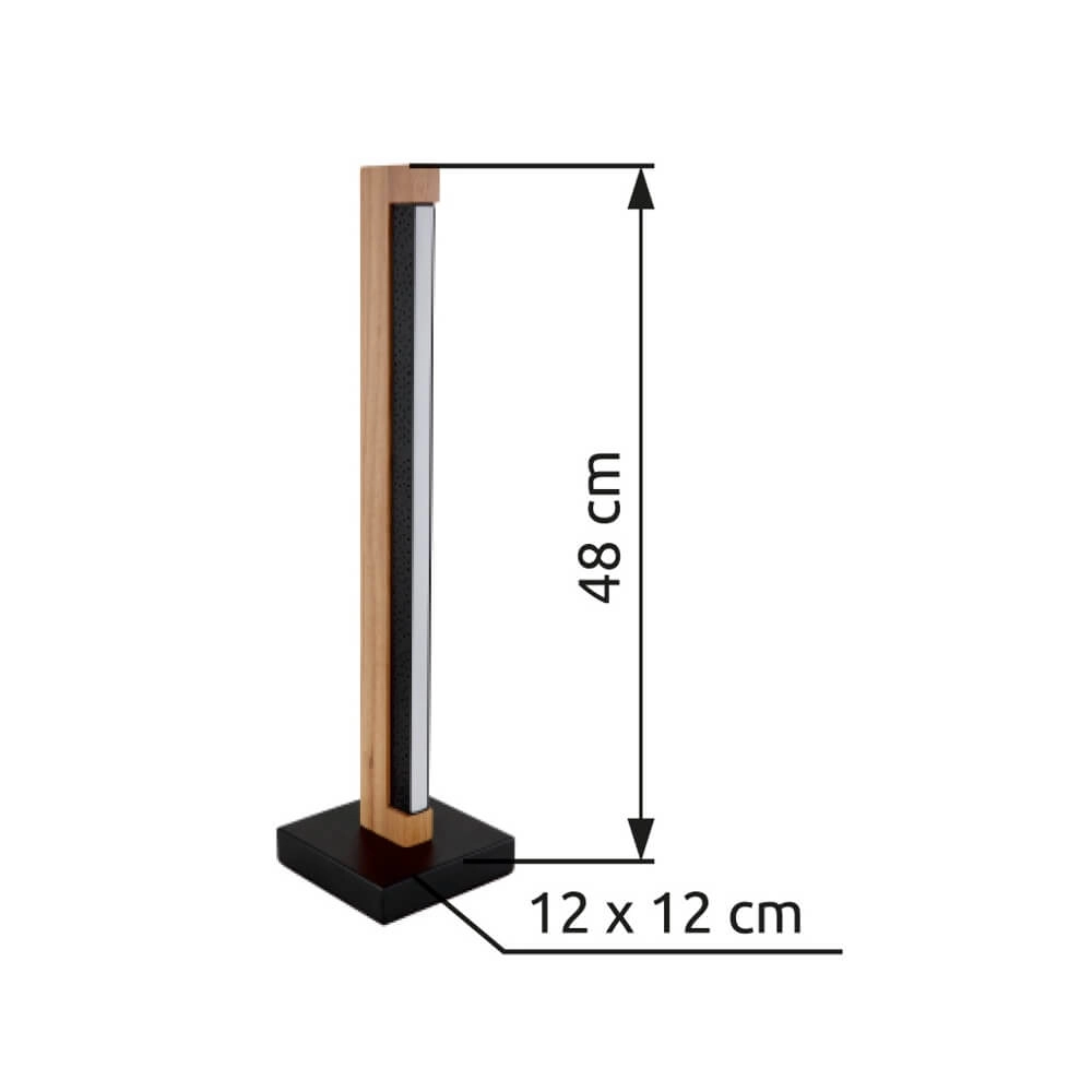 Lampe de table design Starla noir avec bois 48cm Globo 9007371459292