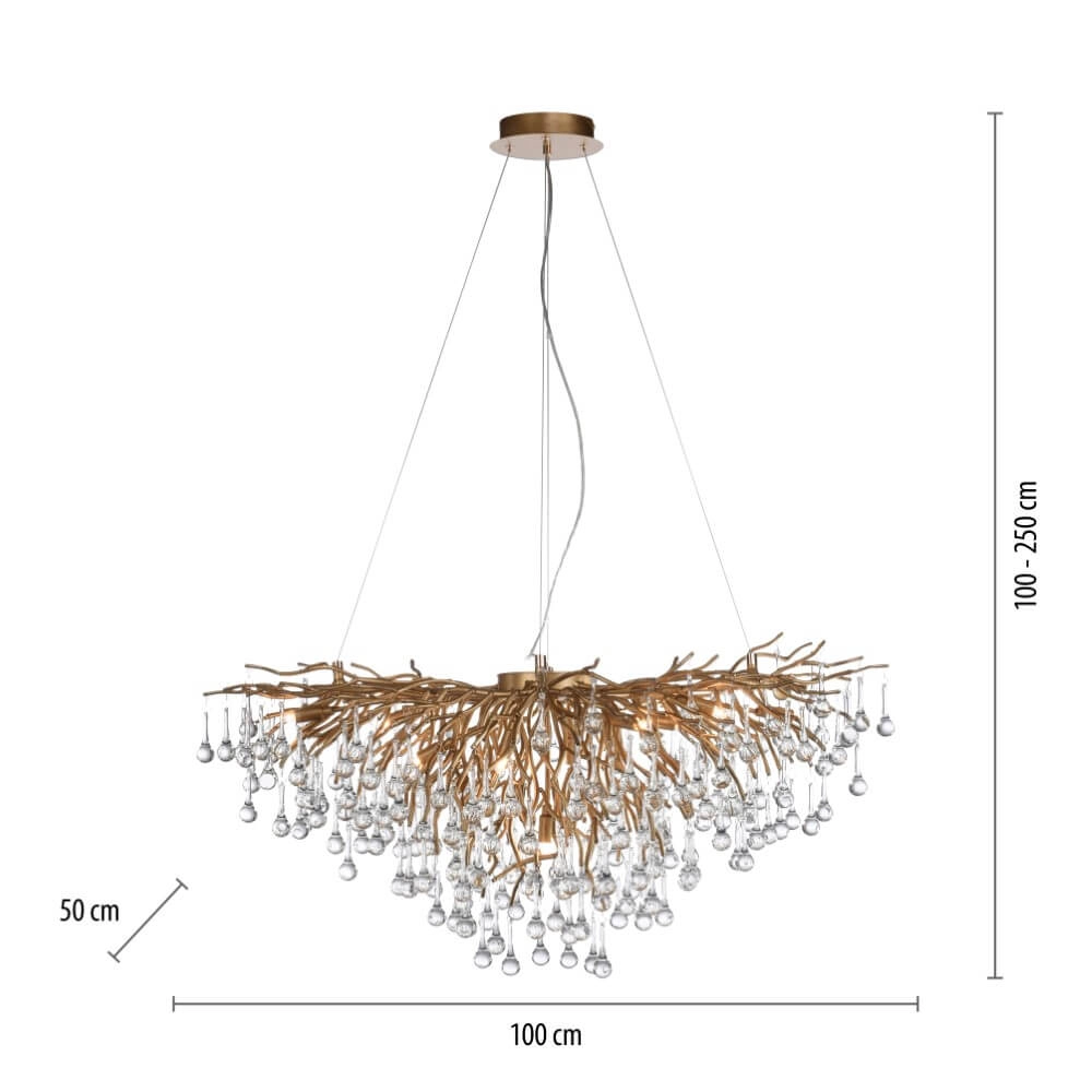 Lustre unique Icicle laiton antique Paul Neuhaus 4012248352120