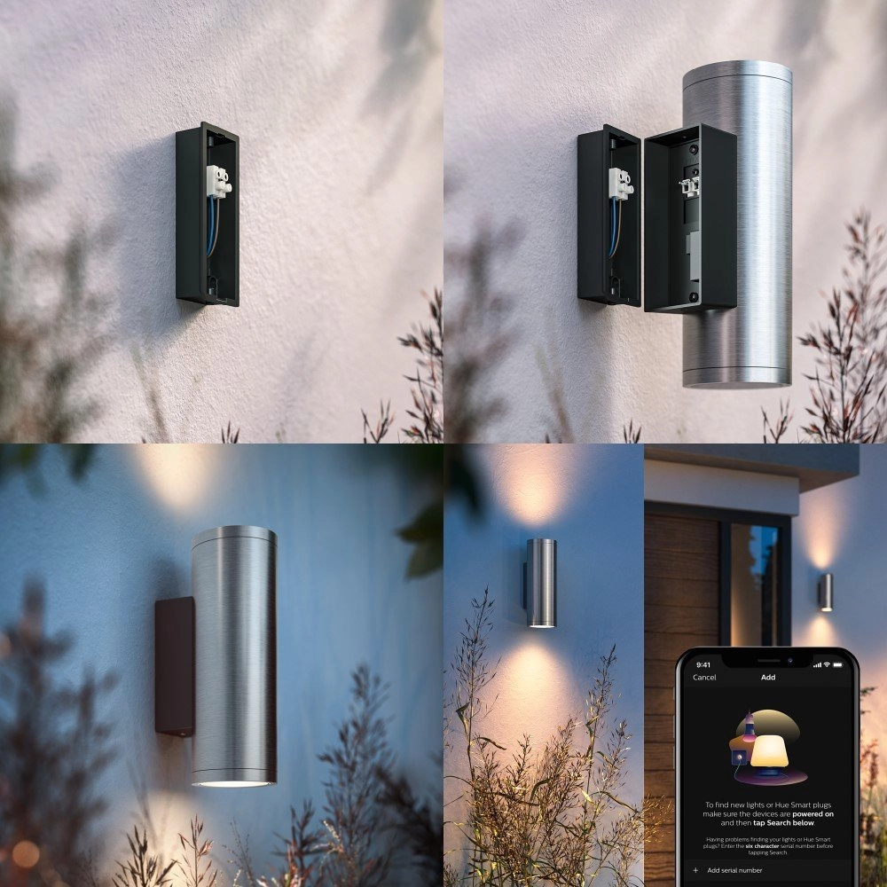 Lampe d'extérieur Haut - Bas Hue Appear Acier inoxydable Philips 8718696176207
