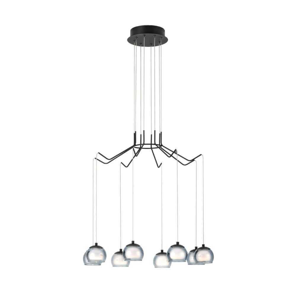 Lampe suspendue 8 lumières Rovigana noir