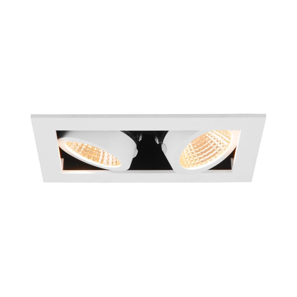 Spot LED encastrable carré Kadux Double 2x LED - blanc - 3000K SLV 4024163279079