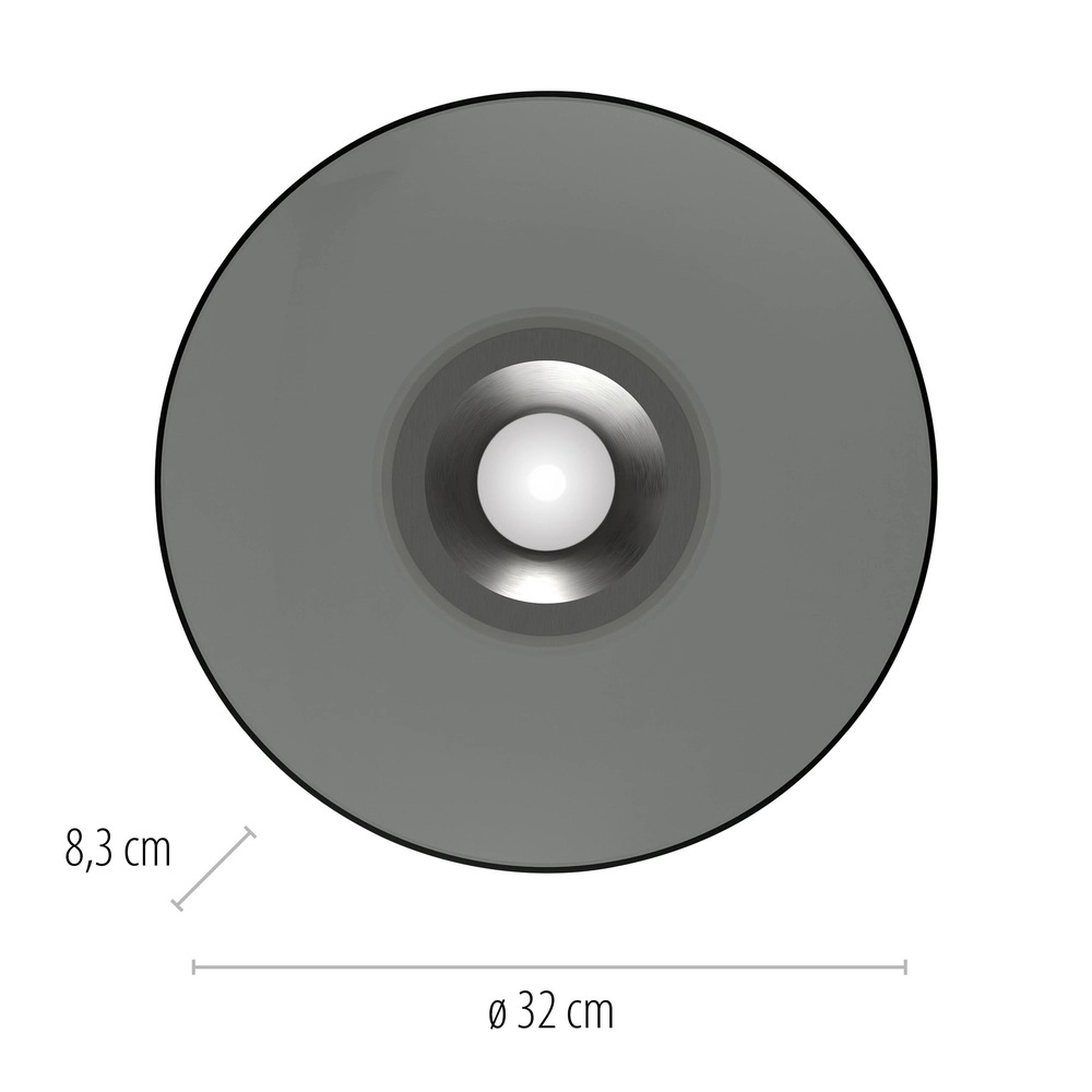 Lampe de plafond Pure Moon Ø 32cm - platine avec verre fumé Paul Neuhaus 4012248386330