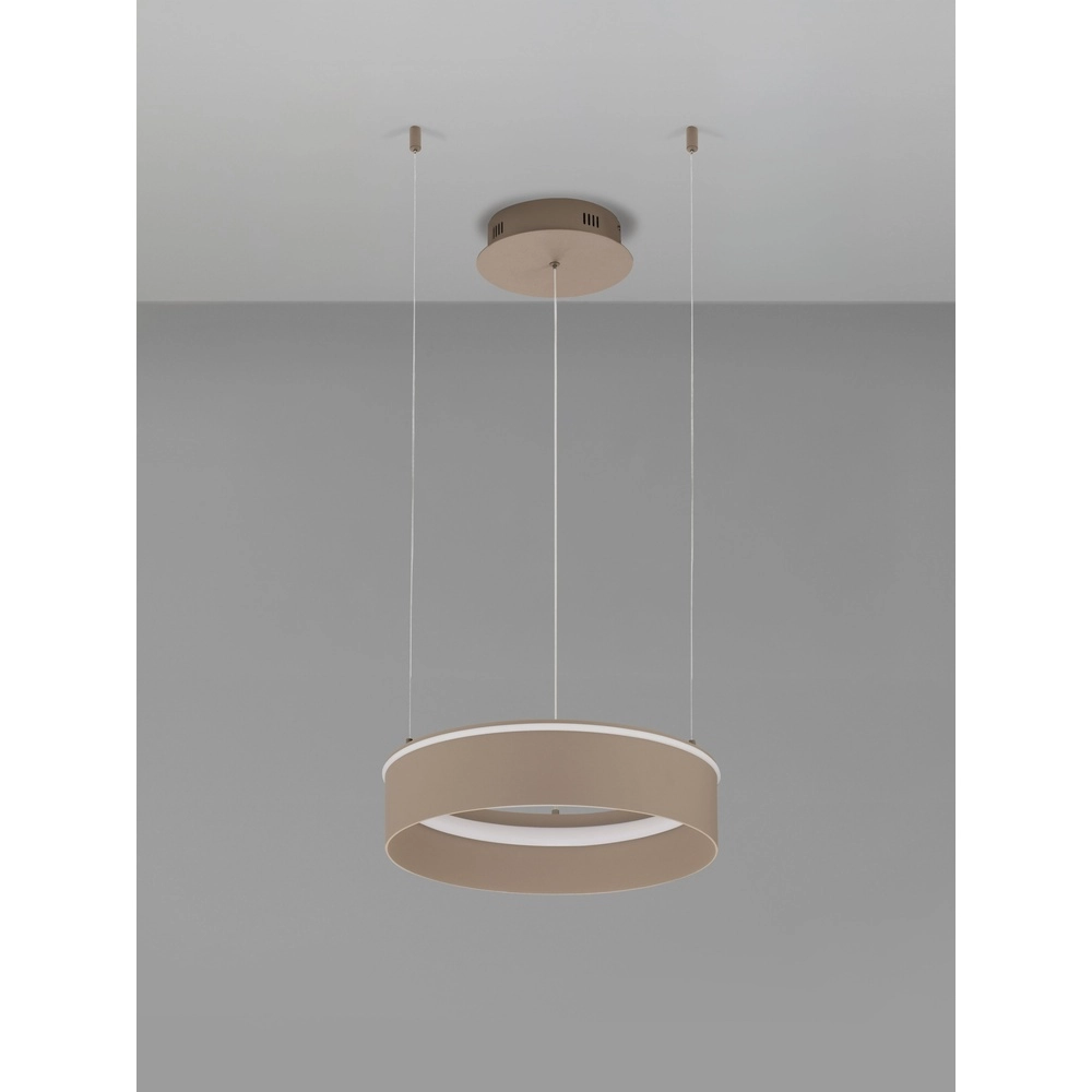 Lampe pendante moderne Olivia brun sable Ø 40cm Lyora 5212017494177