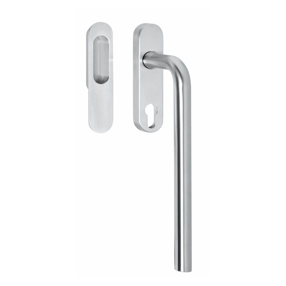 Quincaillerie de porte coulissante Slydo Acier inoxydable avec cylindre profilé