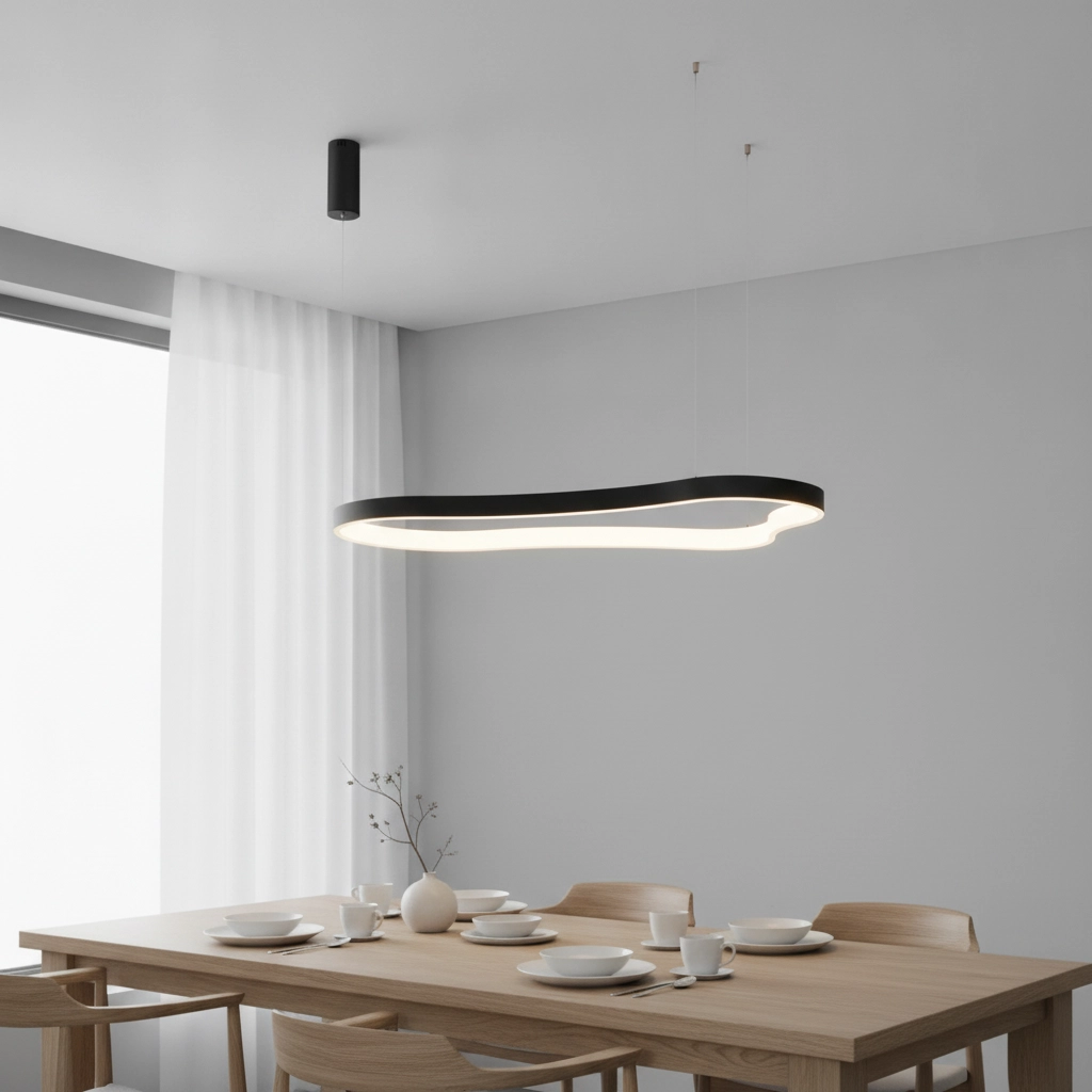 Suspension de forme naturelle Dussa noir 120cm