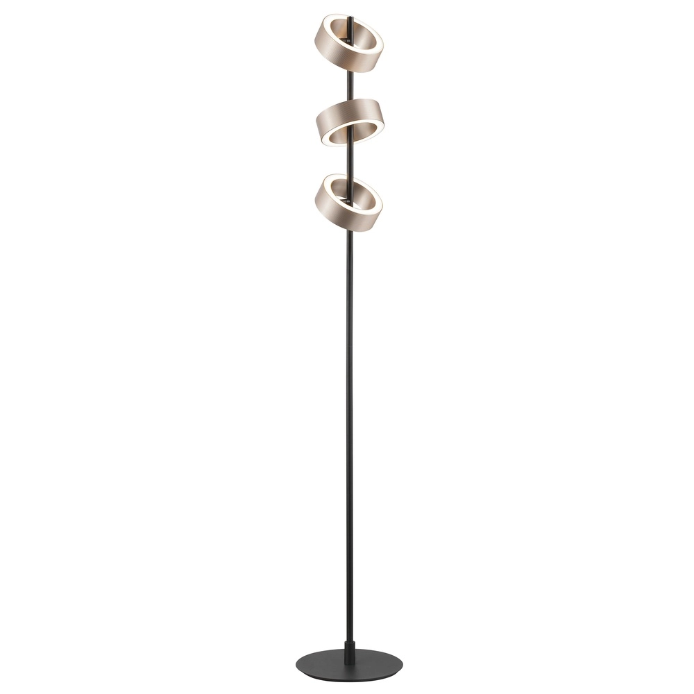 Lampadaire de conception Axion Noir avec brun Brilliant 4004353477171