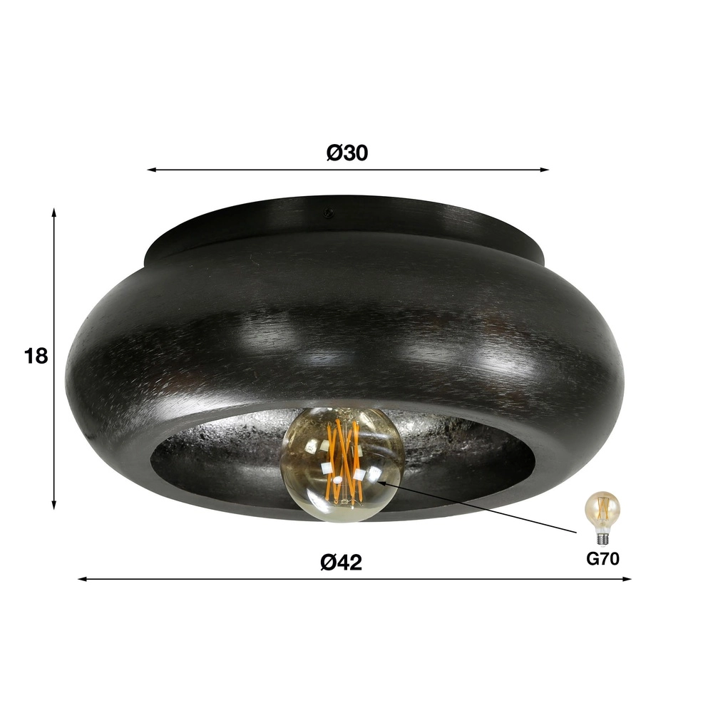 Lampe de plafond industrielle Sky Ø 42cm - E27 Lyora 8716803511262
