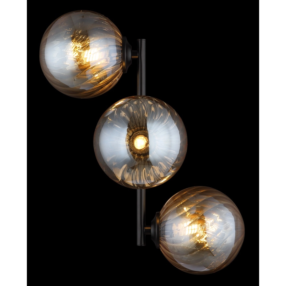 Lampe murale noire Conor avec verre ambré Globo 9007371515189