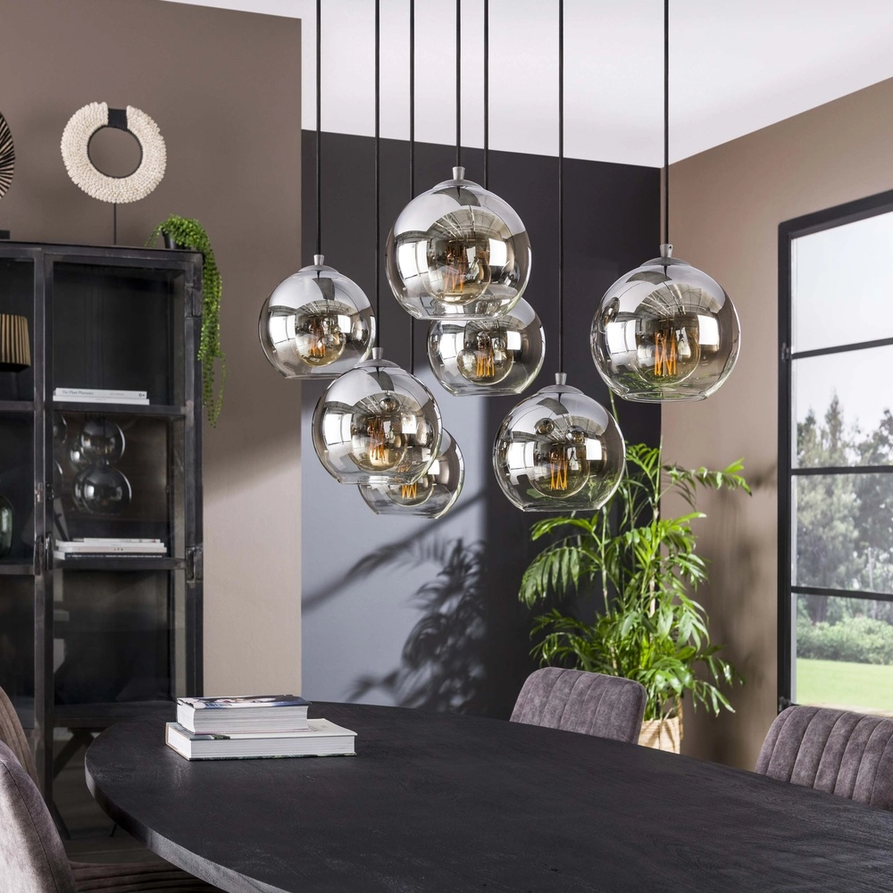 Suspension 7L Bubble avec du verre argenté qui s’estompe. Lyora 8716803511231