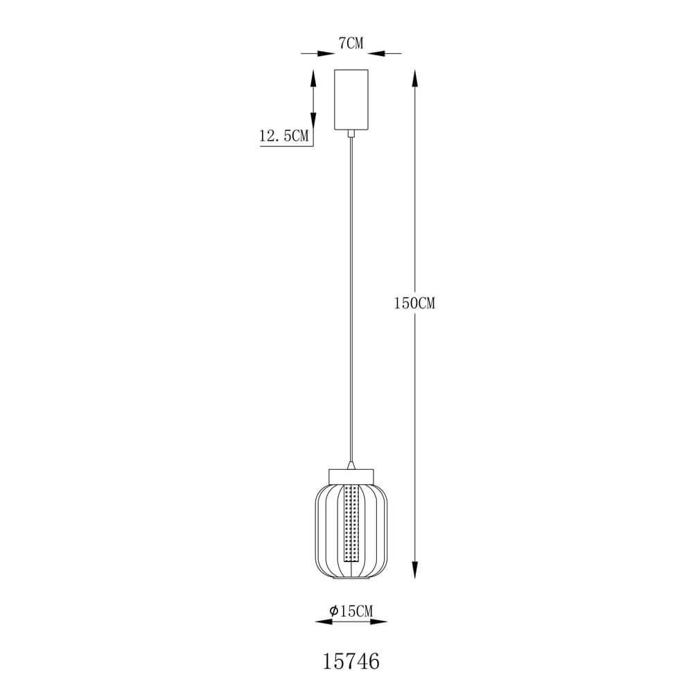 Suspension ronde Fluoro Simple, Noir Globo 9007371471348