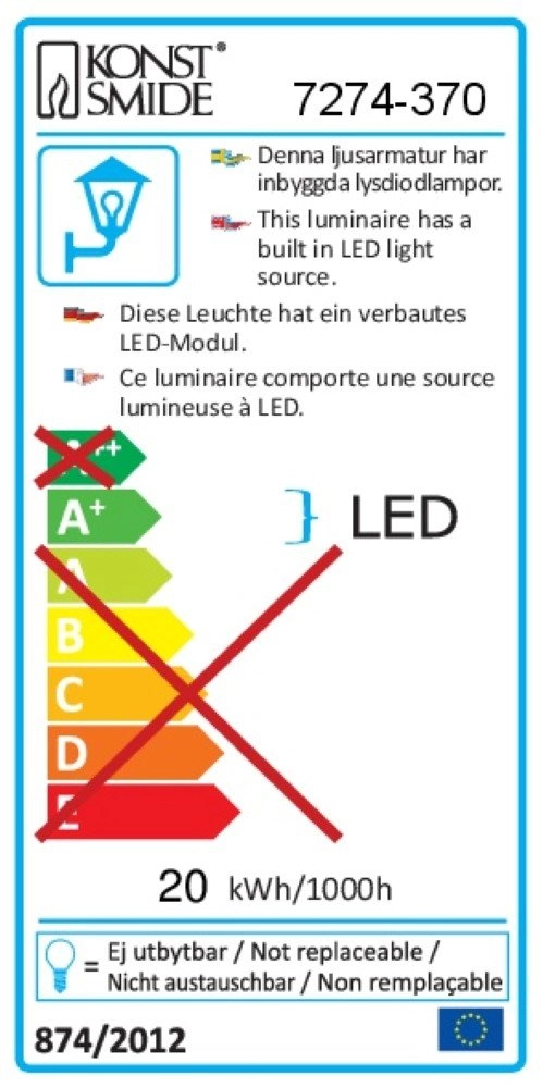 Lampe de jardin LED Asti DIRIGÉ KonstSmide 7318307274370