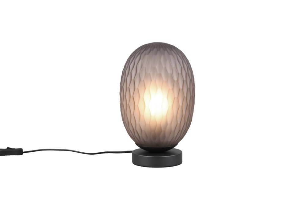 Lampe de table Facette avec verre fumé nervuré Trio 4017807616859