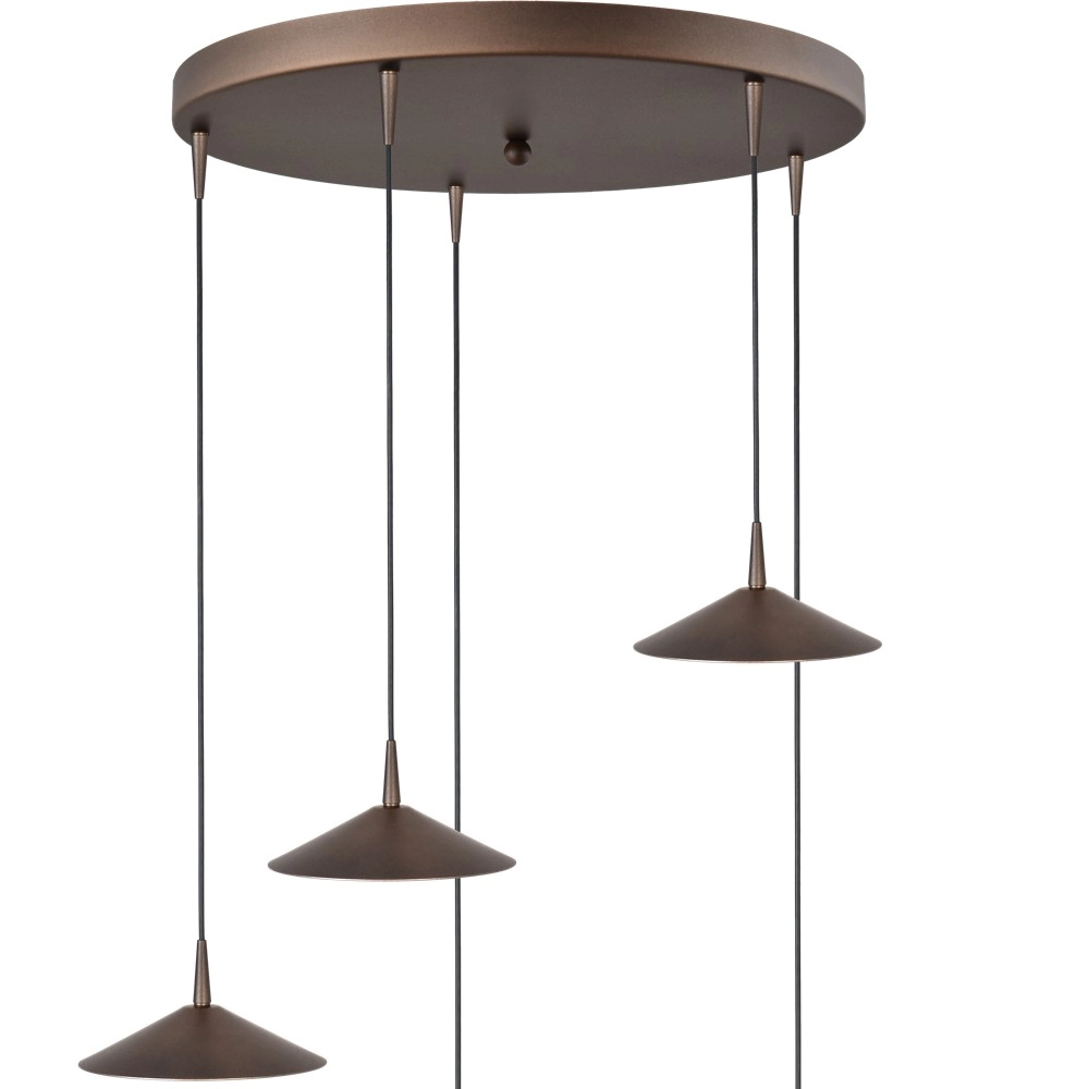 Lampe suspendue à 5 lumières Ceppo brun cacao Ø 18 cm rond Masterlight 8718121358710