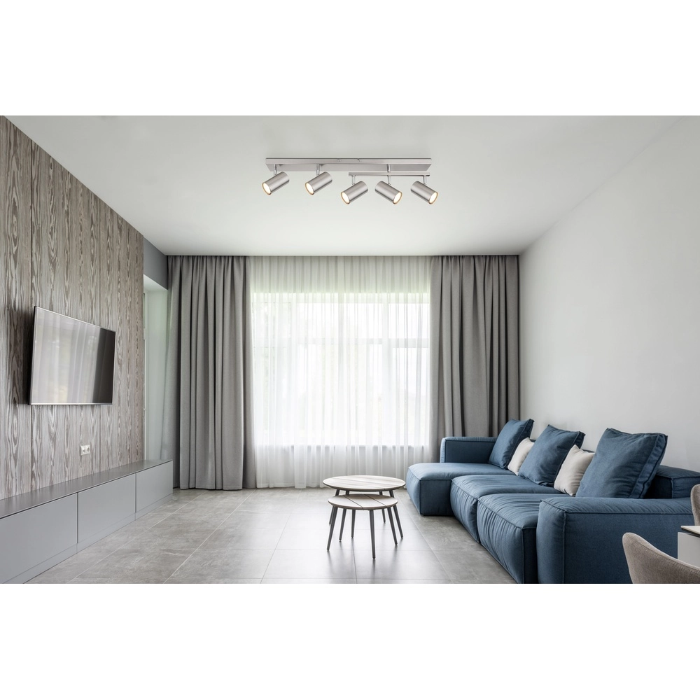 Lampe de plafond à 5 lumières Robby nickel Globo 9007371436576