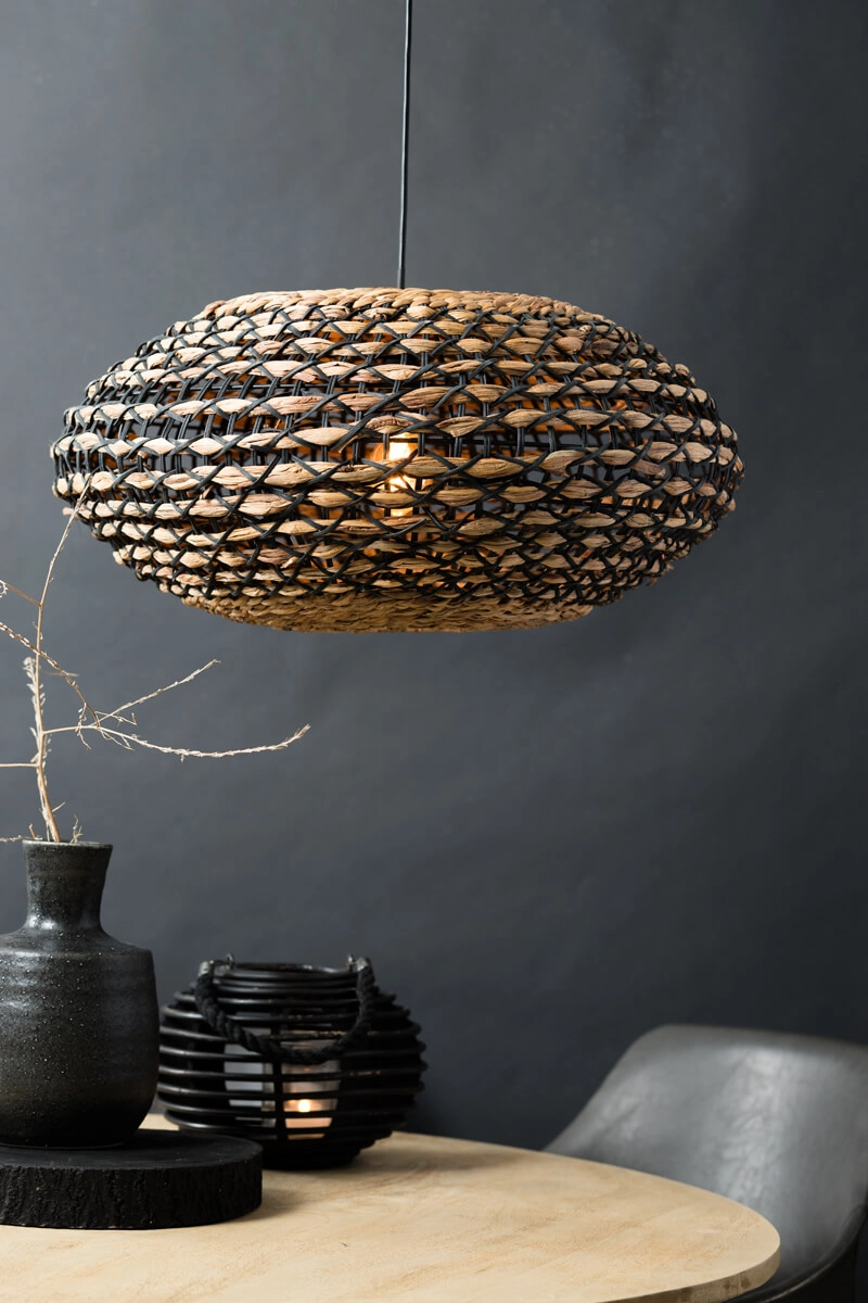 Suspension tressée Tripoli avec noir Ø 60cm Suspension tressée Tripoli avec noir Ø 60cm
