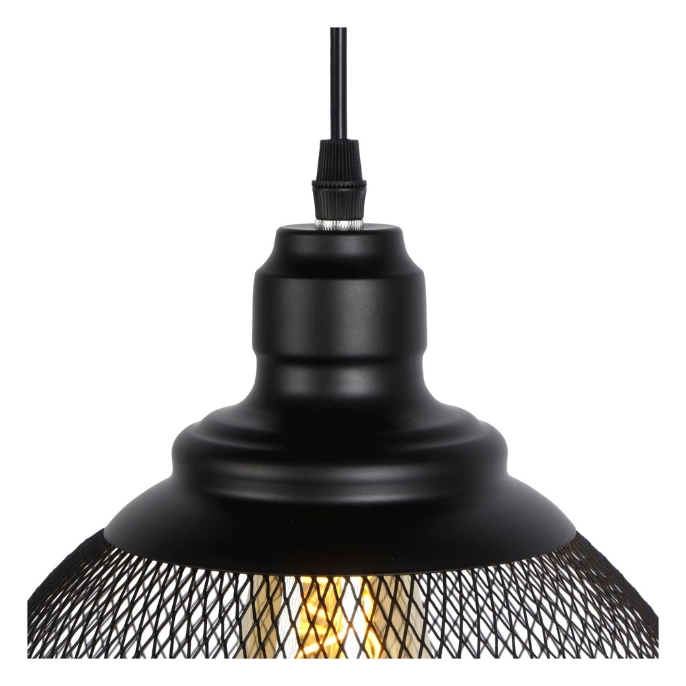 Lampe pendante en maille Mesh Ø 22cm noir Lucide 5411212430380
