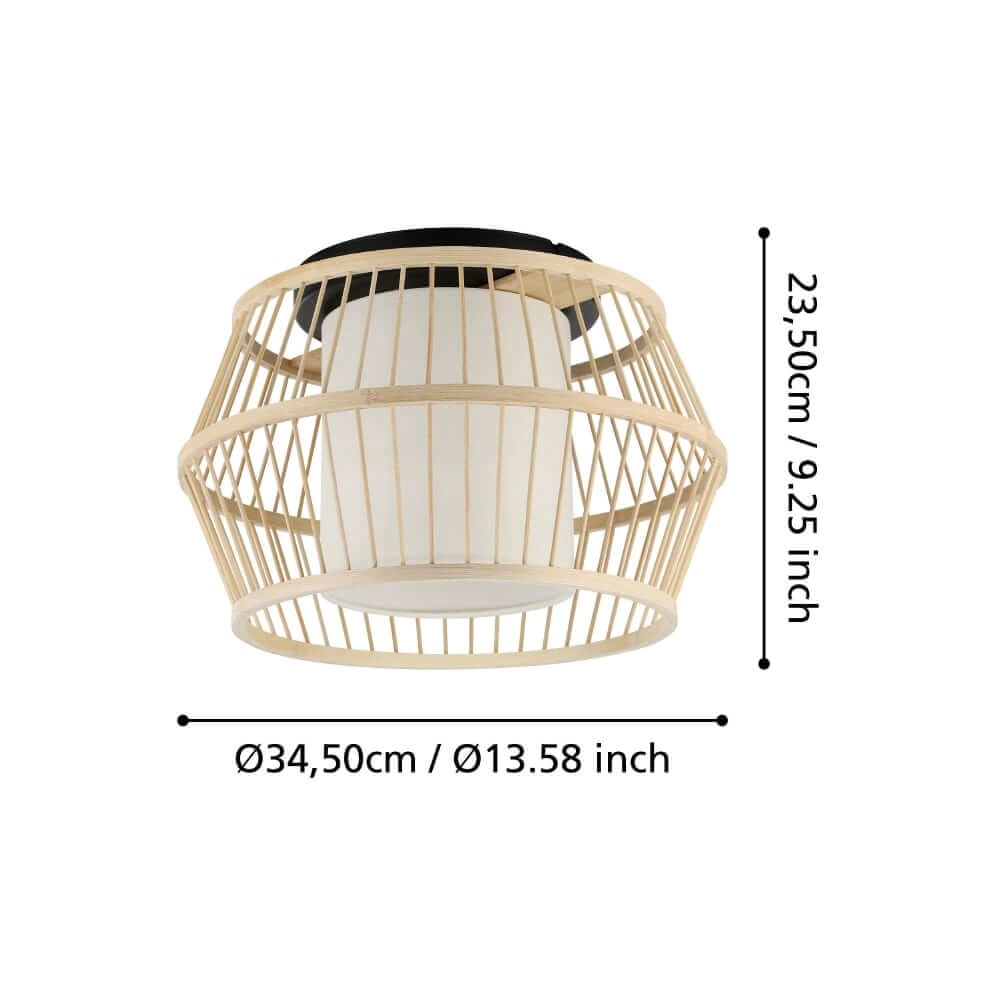 Plafonnier Monterroso Ø 35cm - rotin Stars of Light 9008606243372