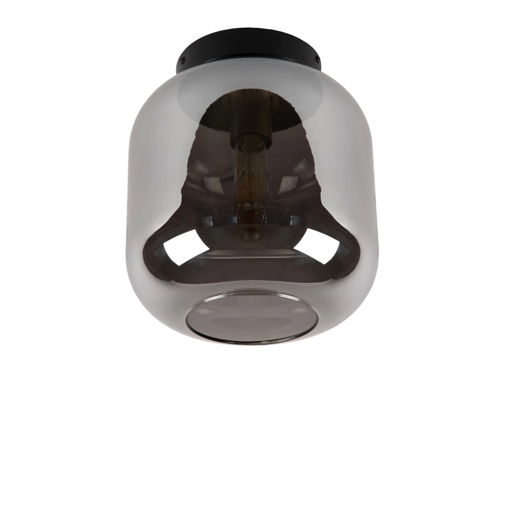 Lampe de plafond Joanet Ø 25 cm noir avec verre fumé