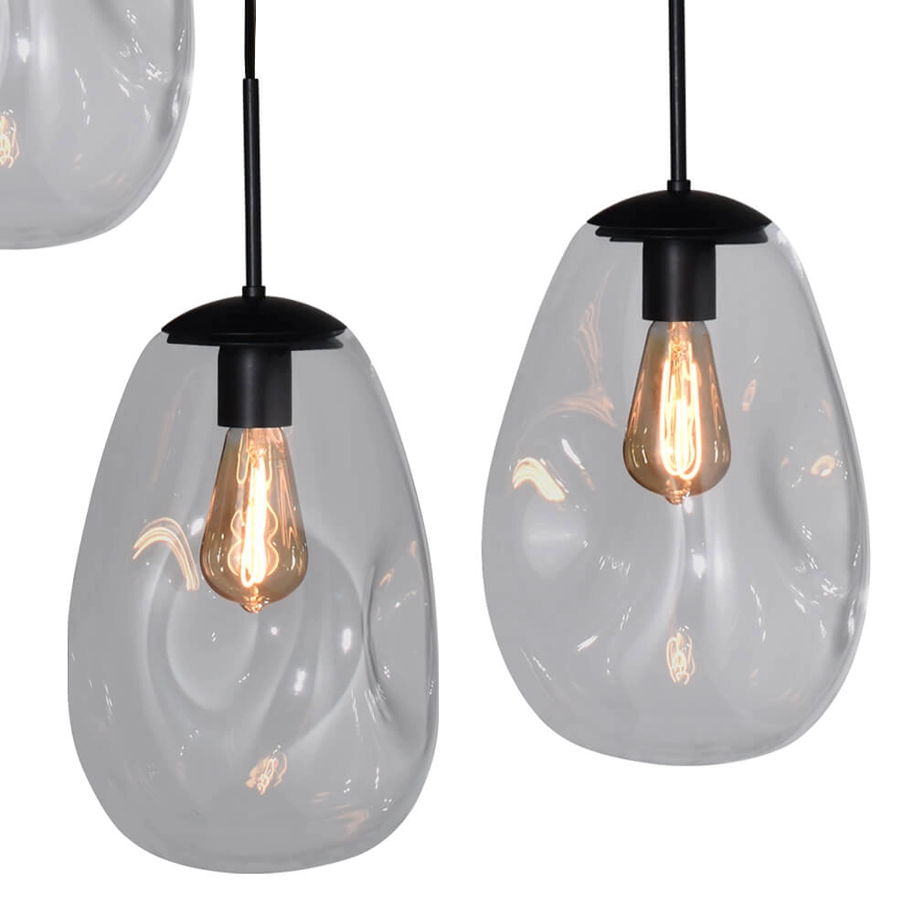 Lampe suspendue Lava 8x verre transparent Ø 22,5 cm Masterlight 8718121286297