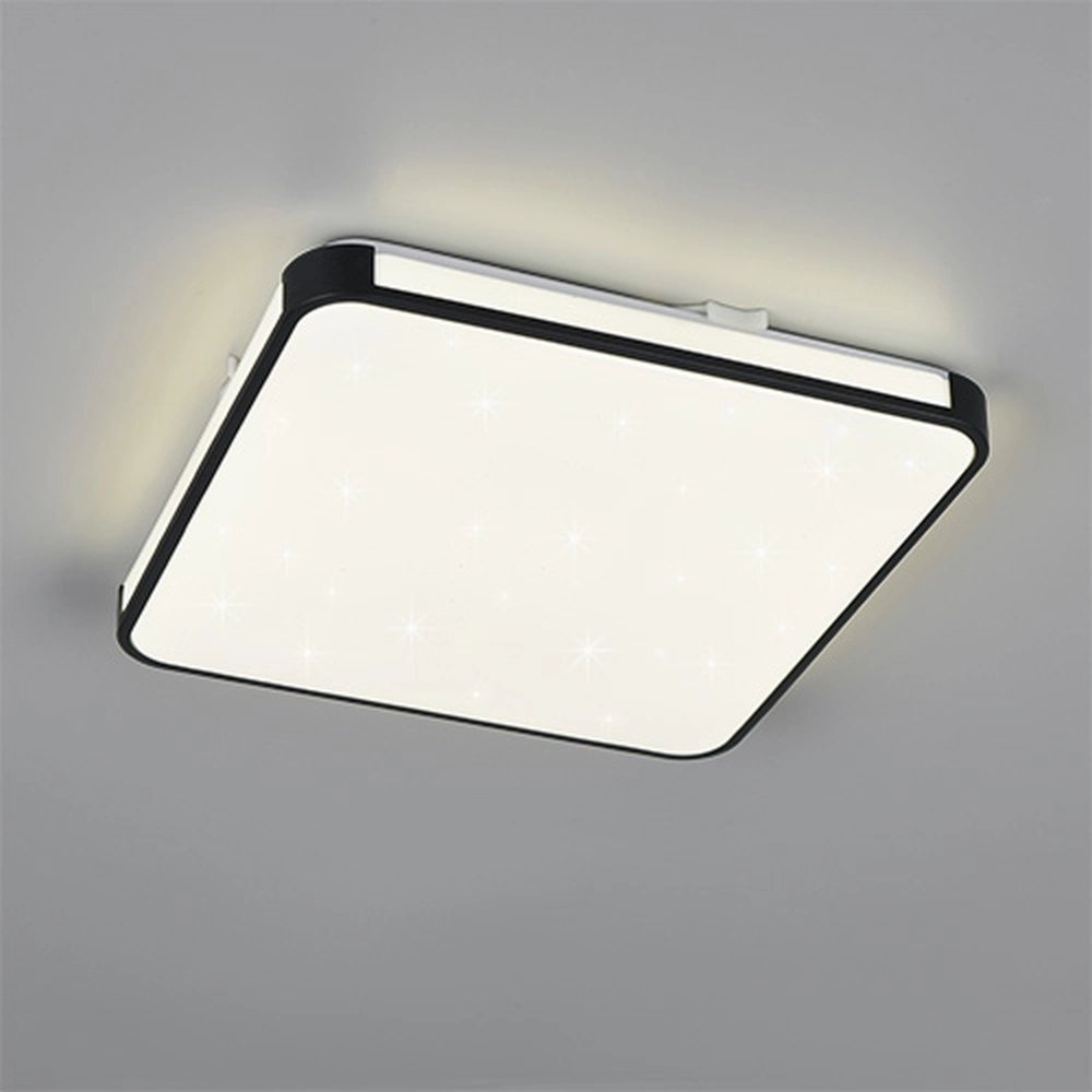 Lampe de plafond Relus Carré noir 27 x 27 cm Trio 4017807704716