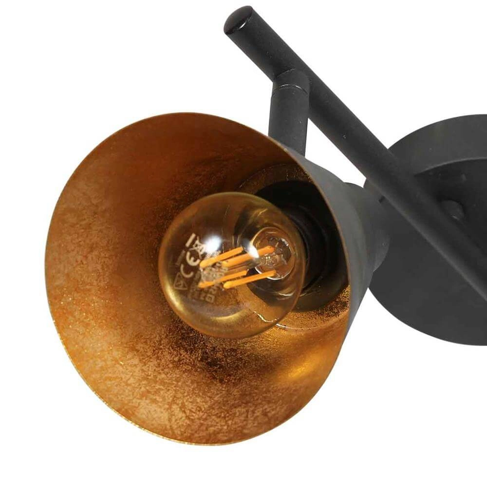 Plafonnier Oeroe noir avec or 2 lumières Steinhauer 8712746176339
