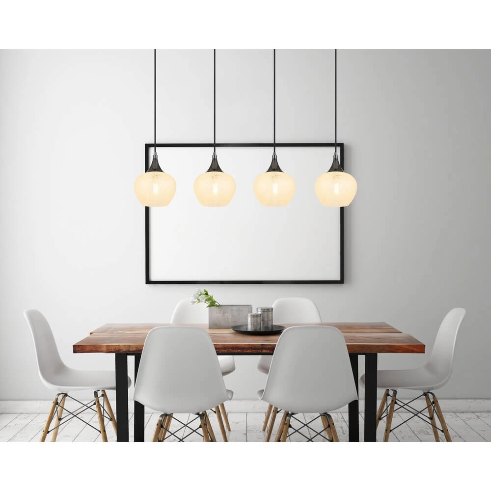 Suspension anthracite Maxy avec verre blanc 4 lumières Globo 9007371456178