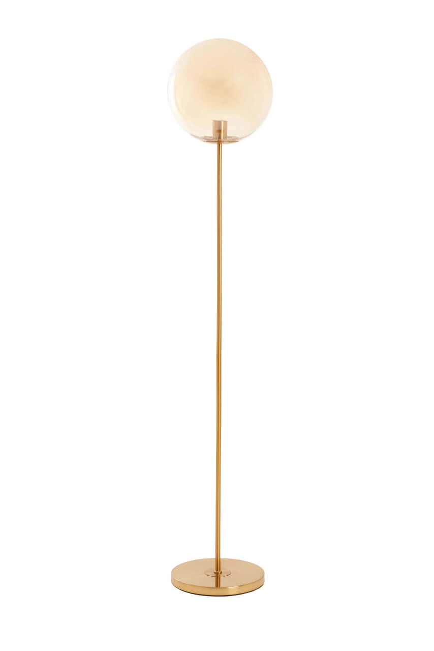 Lampadaire doré Medina avec verre ambré Light & Living 8717807696986