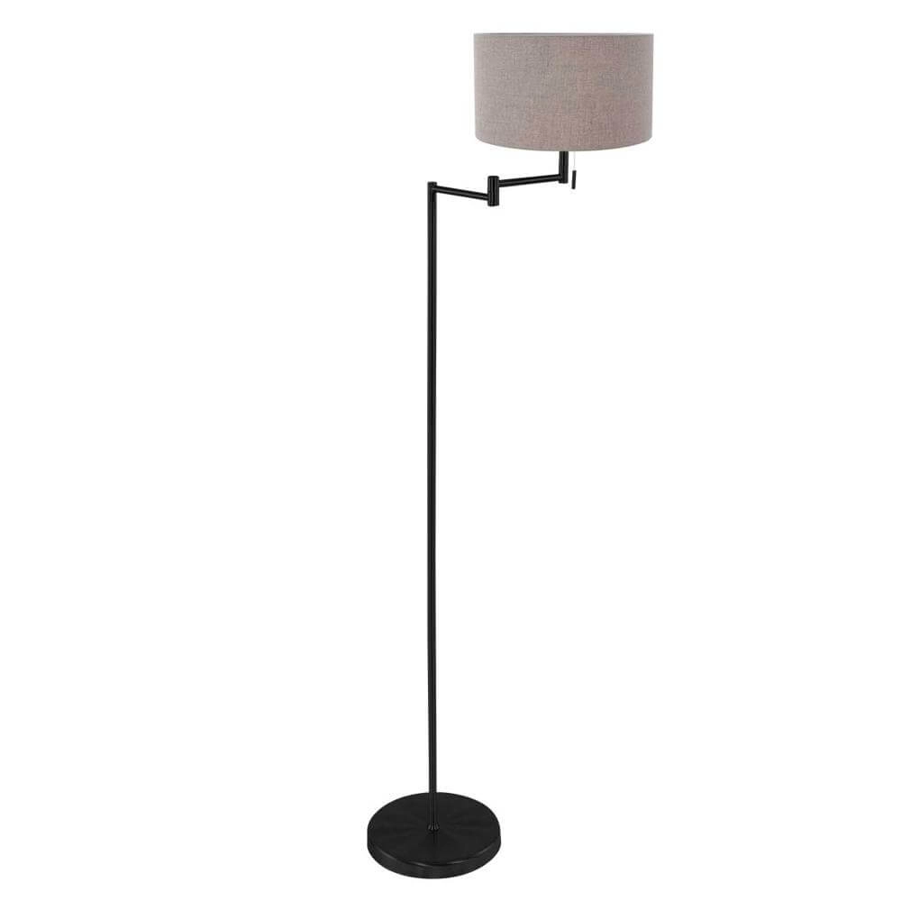 Lampadaire Bella Noir avec capuche grise