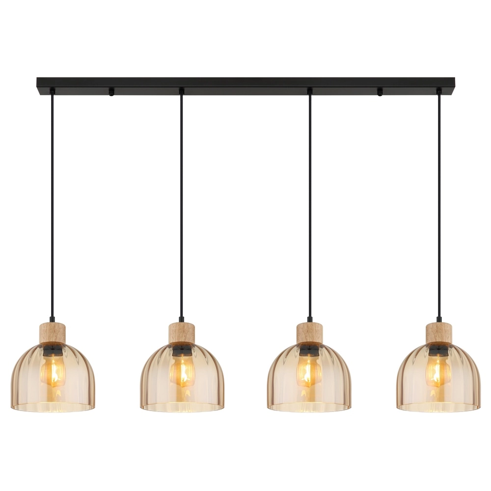 Lampe suspendue à 4 lumières Swanson Noir Globo 9007371583652