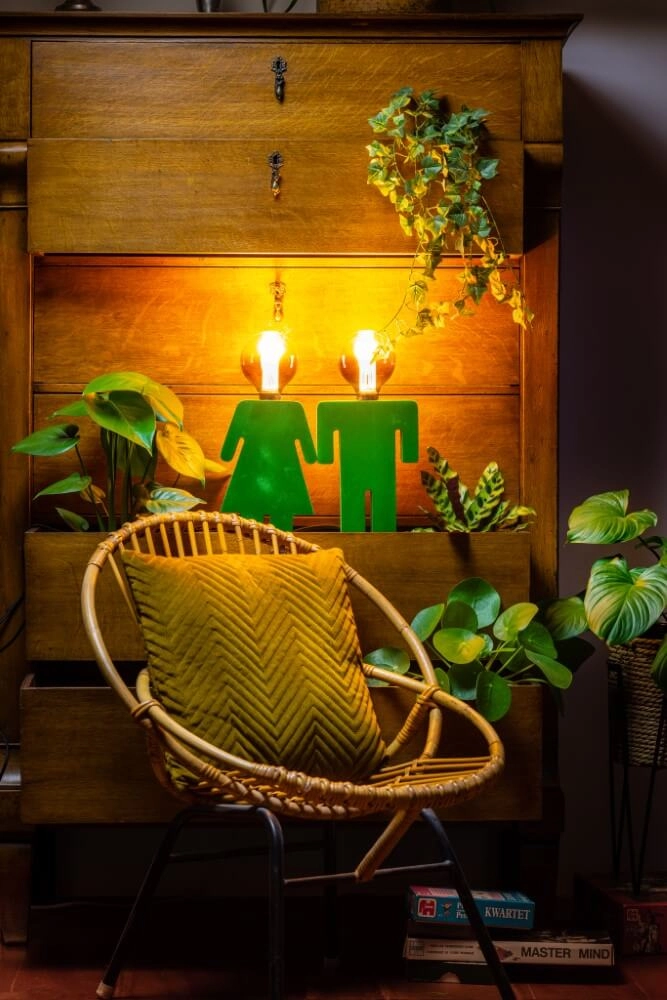 Lampe de table en bois Eve Velvet vert ETH 8720195301530