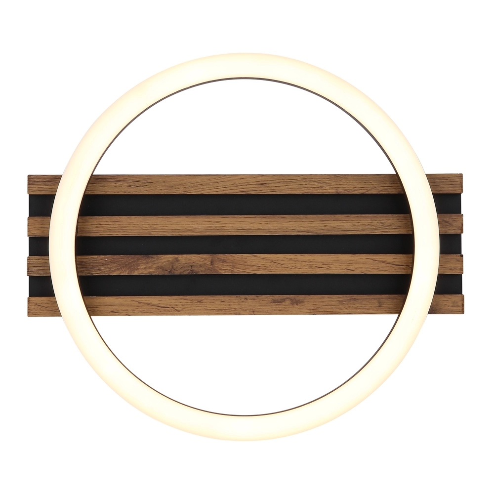 Lampe de plafond Tisha Noir simple avec bois Globo 9007371522576