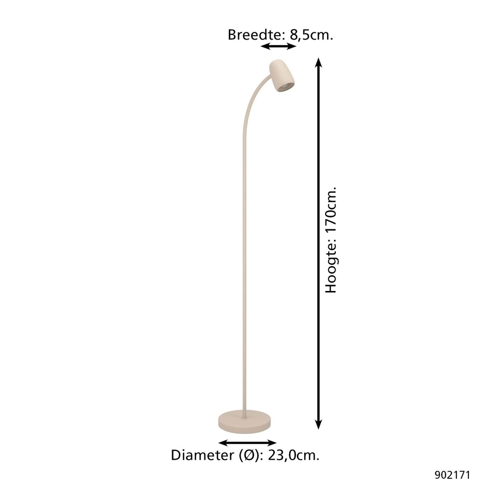 Lampadaire Carlo brun sable Eglo 9008606360802