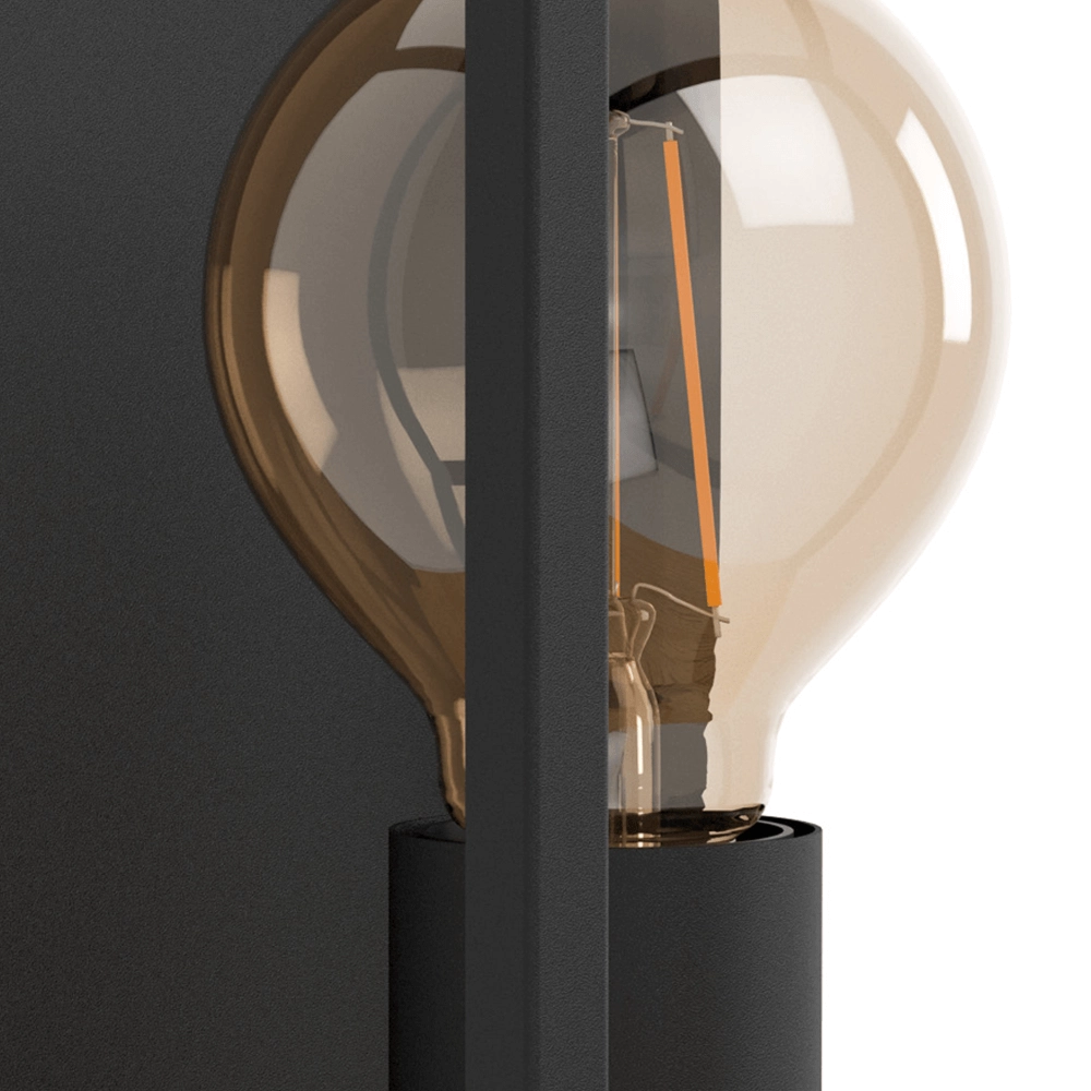 Applique Libertad noir avec du bois Eglo 9002759997960