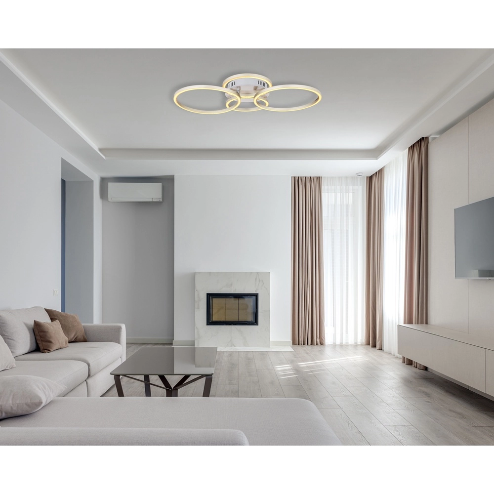 Lampe de plafond moderne Kendy 4 anneaux en nickel Globo 9007371410743