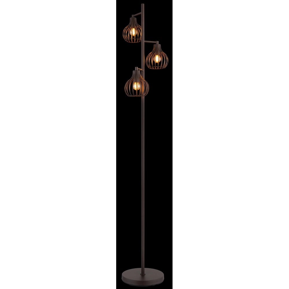 Lampe de pied à 3 lumières Mateo brun rouille Globo 9007371569236